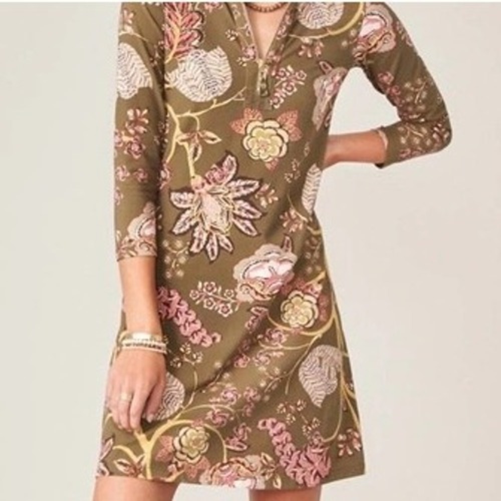 Spartina 449 Nora Half Zip Dress‎ Bridge Street Olive Peru XL